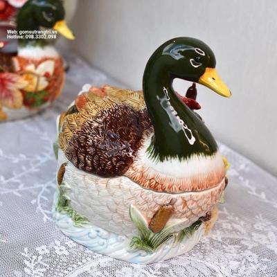 VỊT SỨ ĐỰNG BÁNH VÀ HOA QUẢ